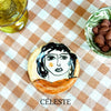 Small plate with painted ladies faces by Elisabeth V. –