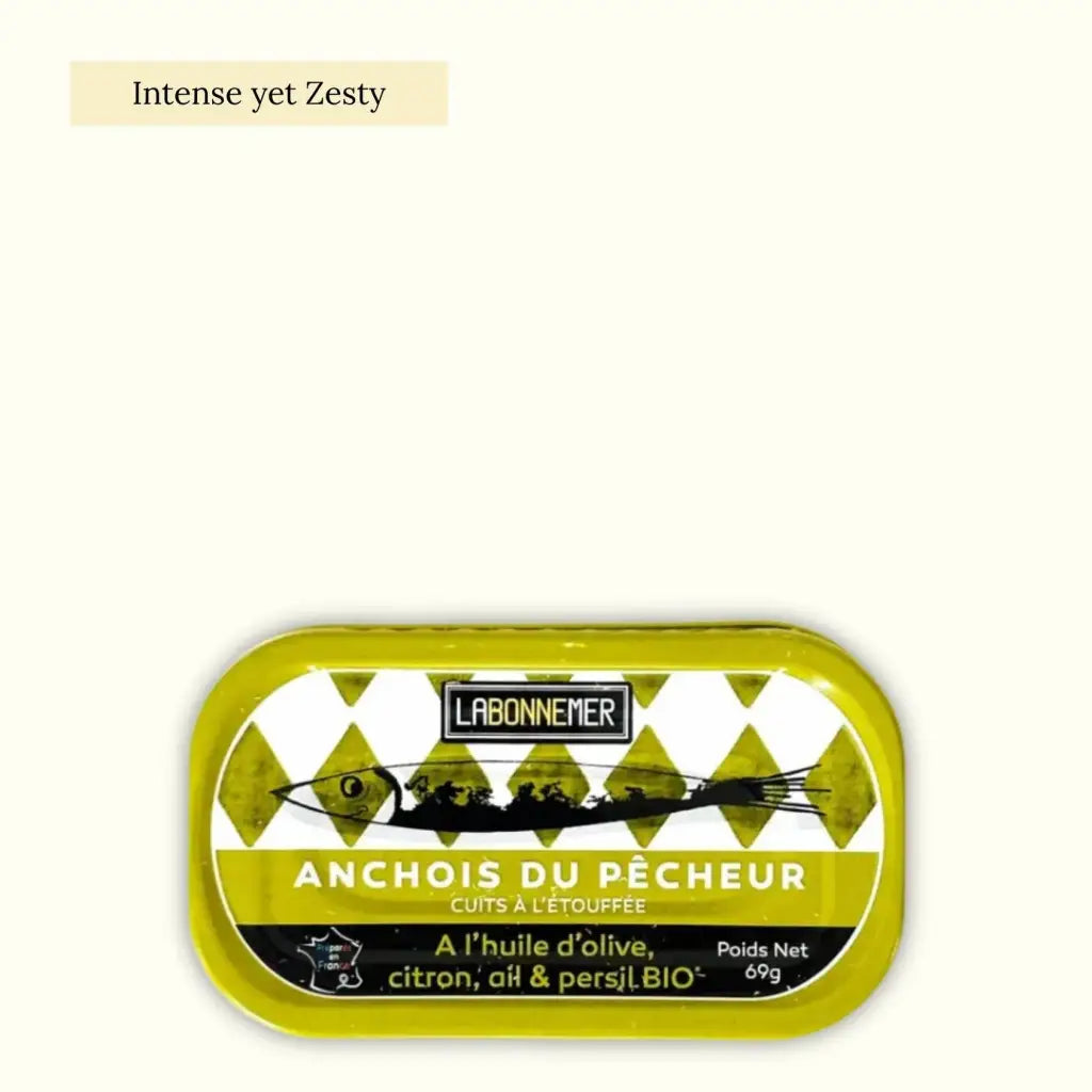 Mediterranean anchovies, marinated in extra virgin olive oil, lemons, garlic and organic parsley.