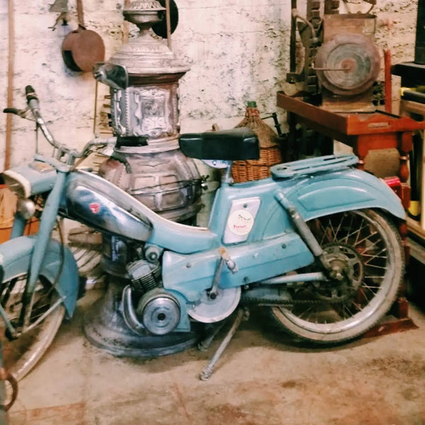 Old moped at an antique shop in Provence